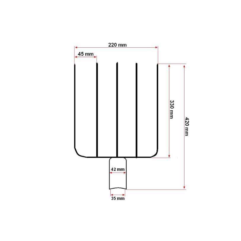 Furca metal Elvetiana cu 3-5 coarne -fara maner Agramix