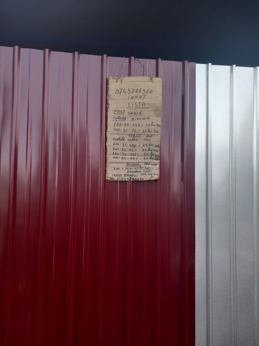 Vând tabla cutată zincata și color diferite grosimi