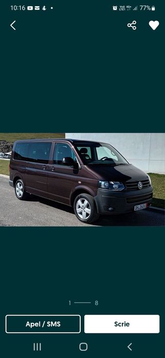 Vând T 5 Transporter caravelle duba