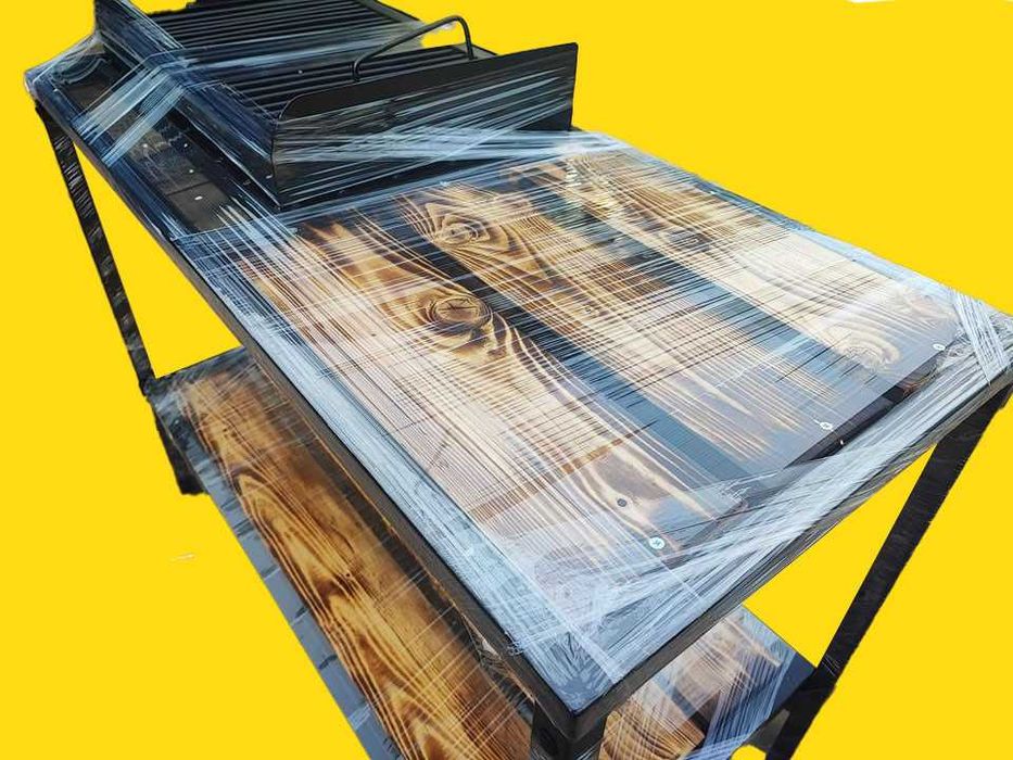 Gratar pe lemne BGLFIER, metalic, 120x60cm, negru mat