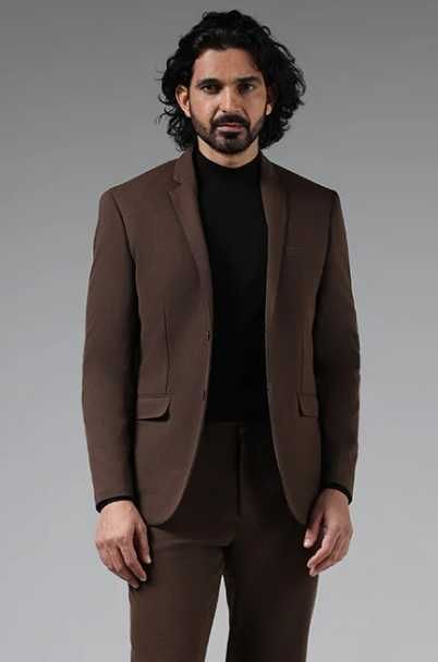 Sacou blazer slim 50 L premium Devred NOU lana super 110's maro inchis