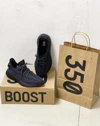 Adidas Yeezy Boost 350 спортивные кроссовки мужские черные (1373)