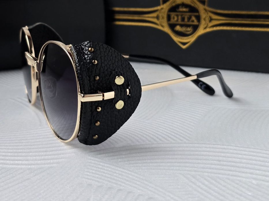 Мъжки слънчеви очила с кожа кръгли dita 3 цвята