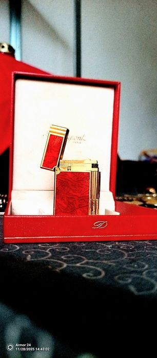 Brichetă S.T. Dupont Ligne 1  Laque de Chine Roșu, Gold Plated