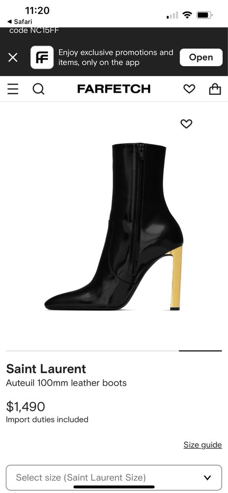 Saint Laurent Auteuil 100mm leather boots