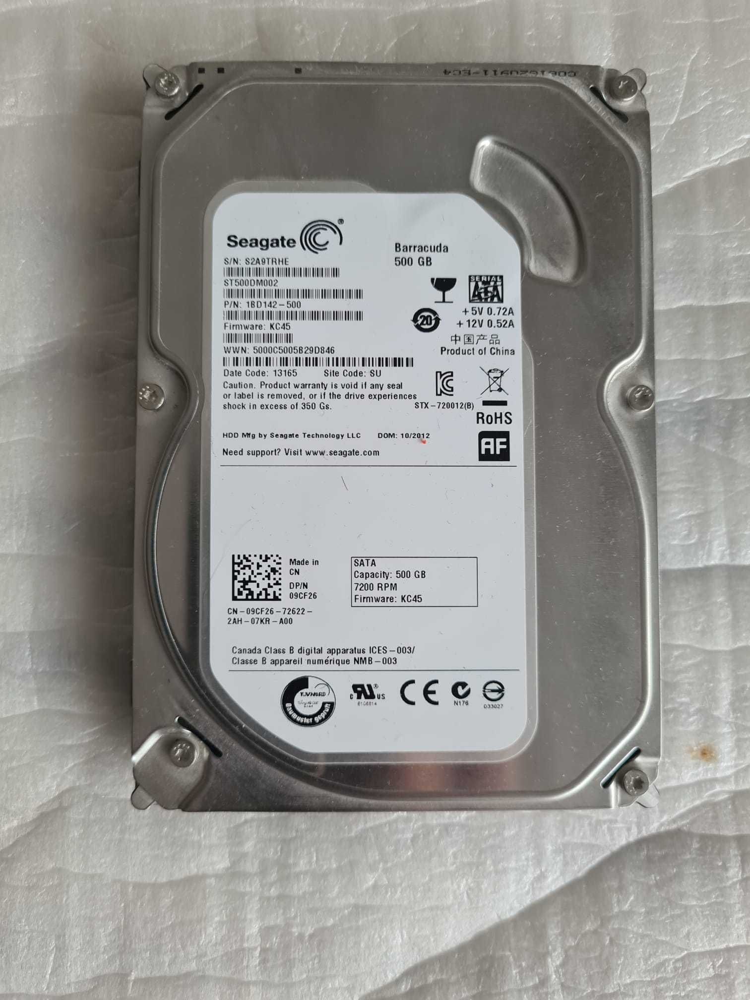 HDD de 500gb SATA Seagate,Western Digital,Toshiba  perfect functionale