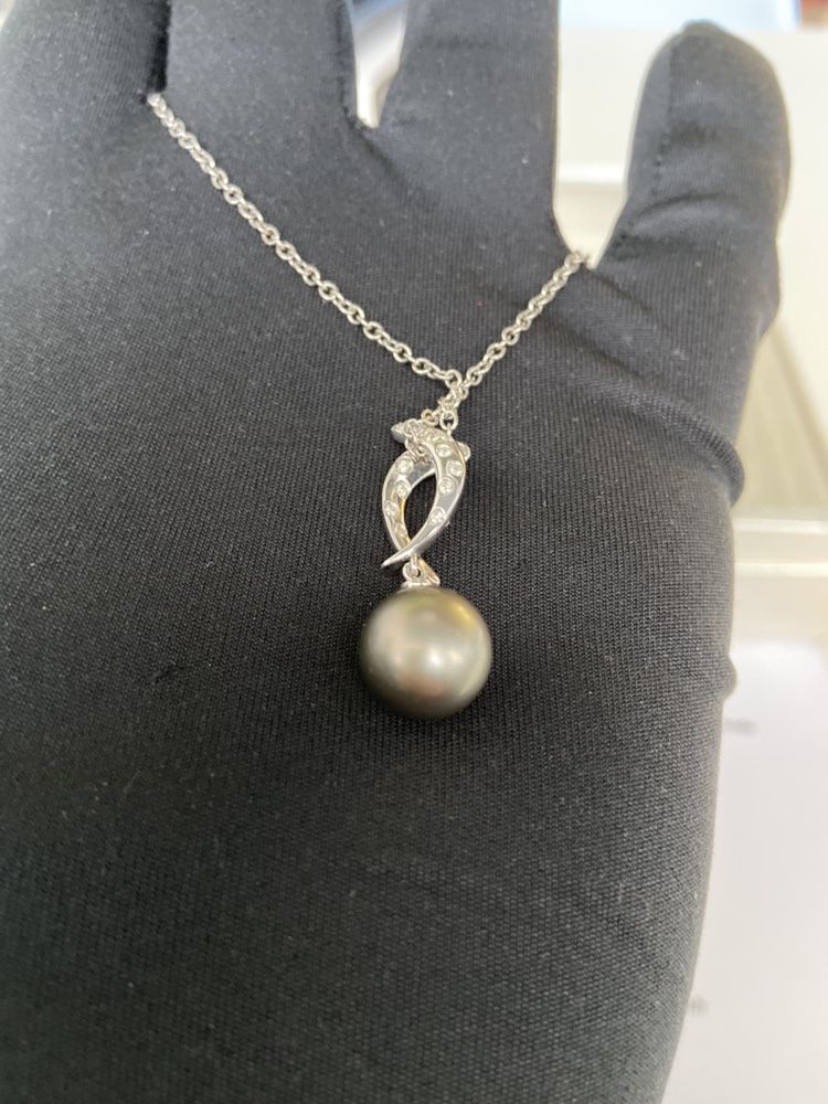 Дамско колие Utopia Simply Collection 18k White Gold Pearl & Diamonds