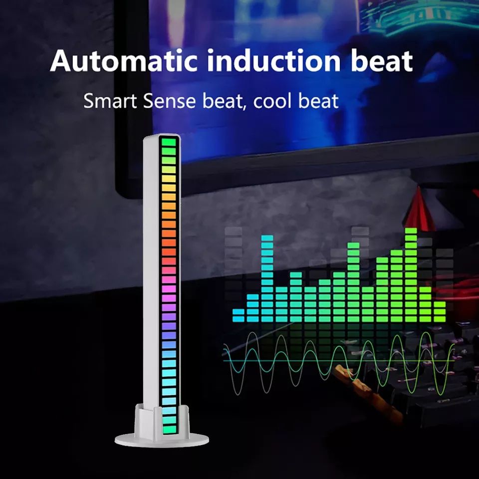 Lumini ambientale cu control audio și 32 leduri