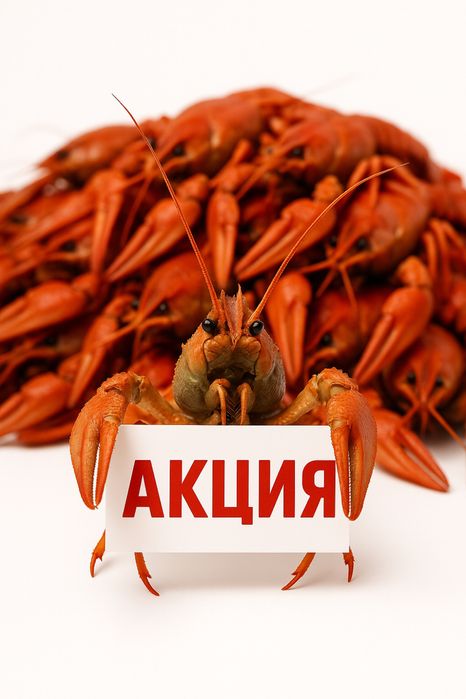Акция на живых раков