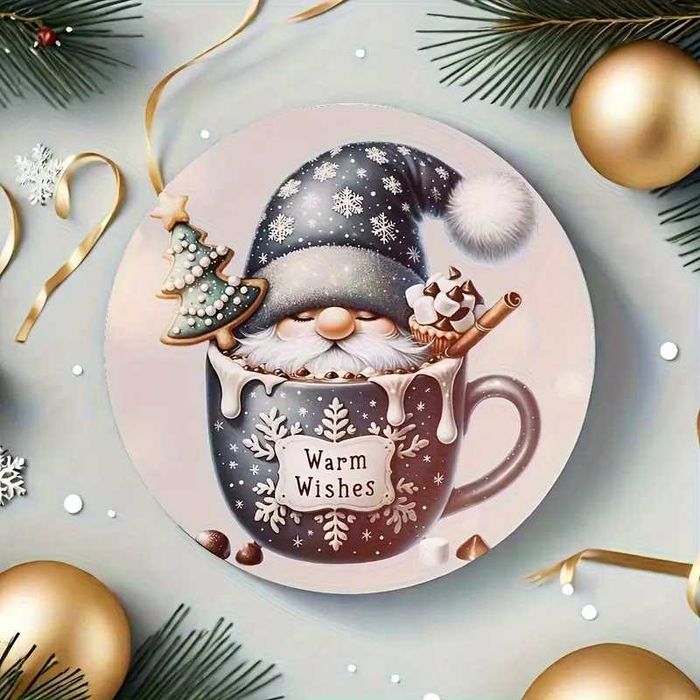 Големи дървени магнитчета за Коледа - гномове