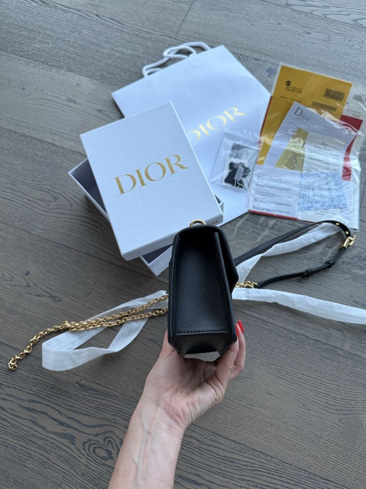 Dior естествена кожа черна чанта