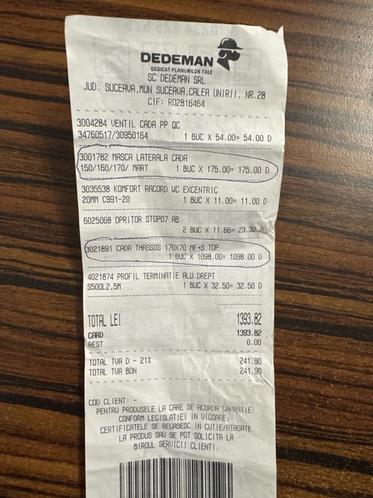 Cada noua 1.70mx0.70m, cu suport si masca frontala si laterala