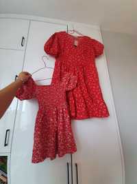 Лятна червена рокля мама (UK 16) и дете (5-6 години)