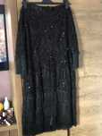 Rochie ocazie scurta neagra franjuri si paiete