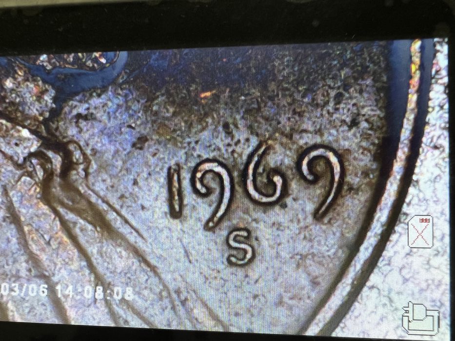 One cent US double Liberty 1969 S