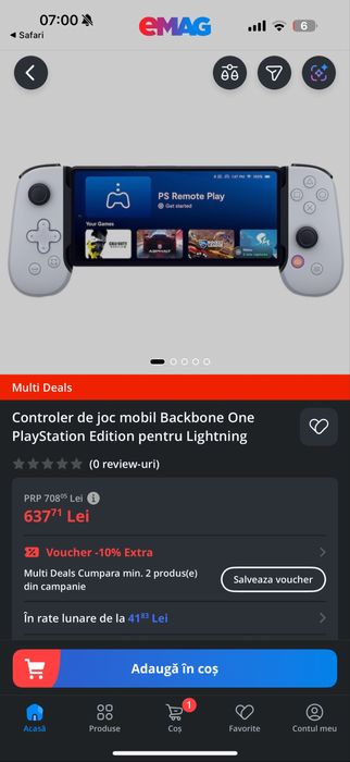 Backbone One Playstation Cu fir Gamepad pentru iOS Alb NOU SIGILAT