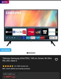 Televizor LED Smart Samsung 43AU7092, 108 cm, 4K UltraHD, NOU!