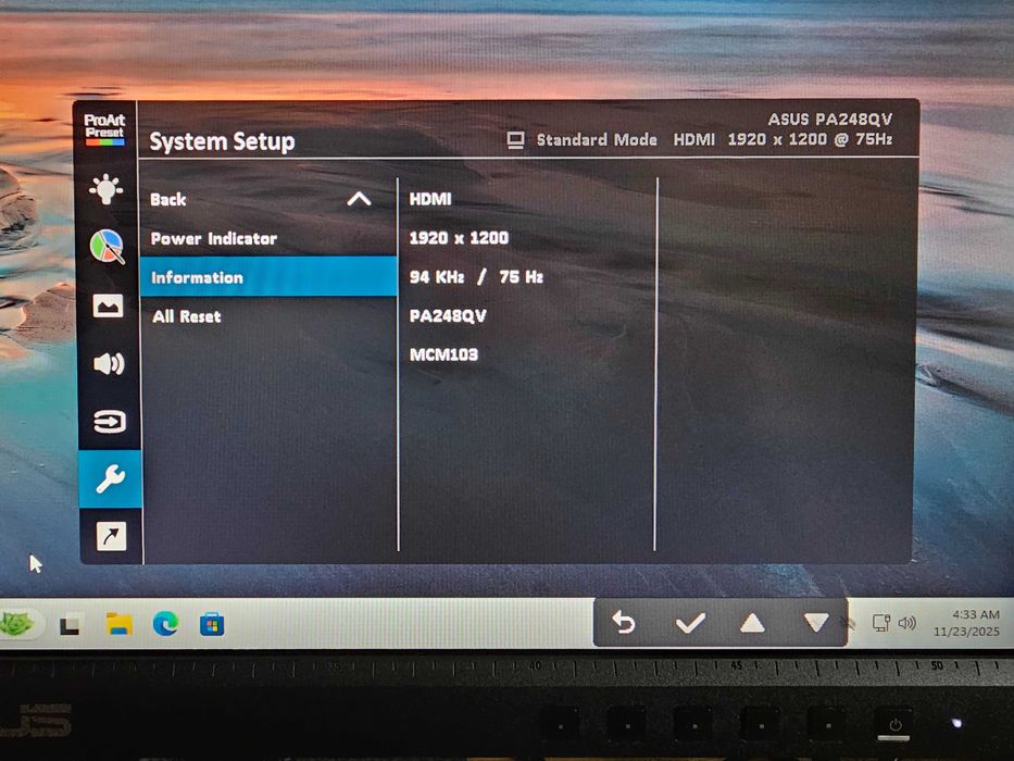 Asus Pro Art PA248QV | 75 Hz | IPS | 24.1 inch | 1920x1200| в гаранция
