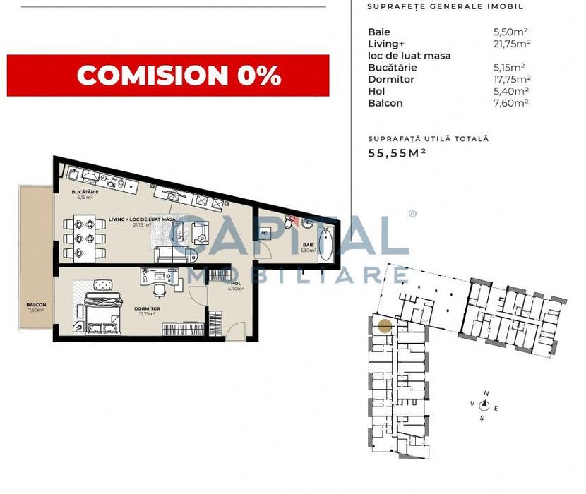 Apartament 2 camere – Marasti, bloc nou in constructie
