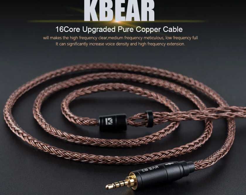 Новые кабеля KBEAR 8 / 16 Core Oxygen-Free Copper Balanced 3,5/4,4 QDC