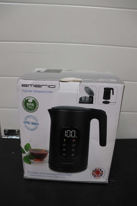 Чайник кана EMERIO, Неръждаема стомана 1,7L, 40-100C, Дисплей, 2200W