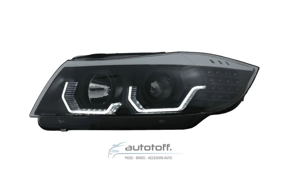 Faruri 3D Led Angel Eyes compatibile cu BMW Seria 3 E90 E91 (2005-2008)