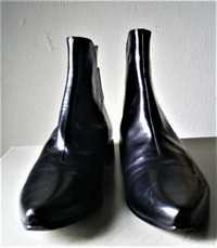 Ghete_botine NEGRE din piele lucioasă 100% naturală_made in Italy