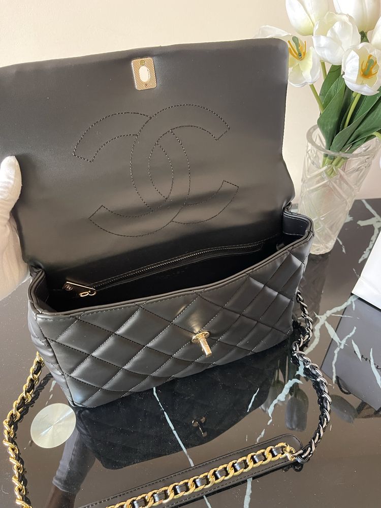 Дамска чанта Chanel 19 Large Flap Bag черен
