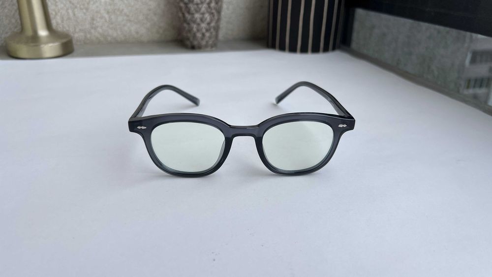 Ochelari Clasici cu Rama Gri-Transparent Lentile Transparente