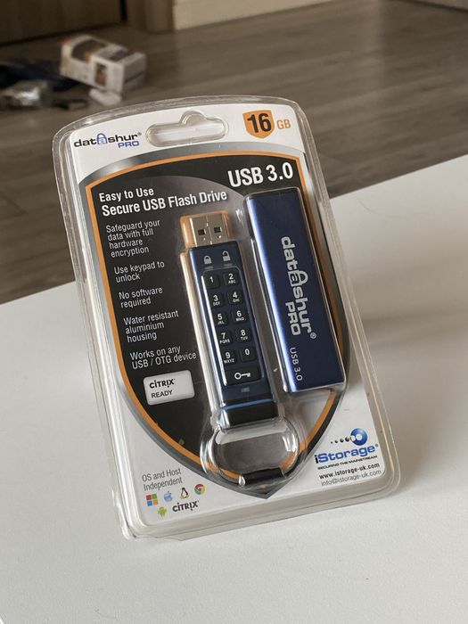 Secure USB 3.0 Flash Drive 16 GB by Datashur Pro