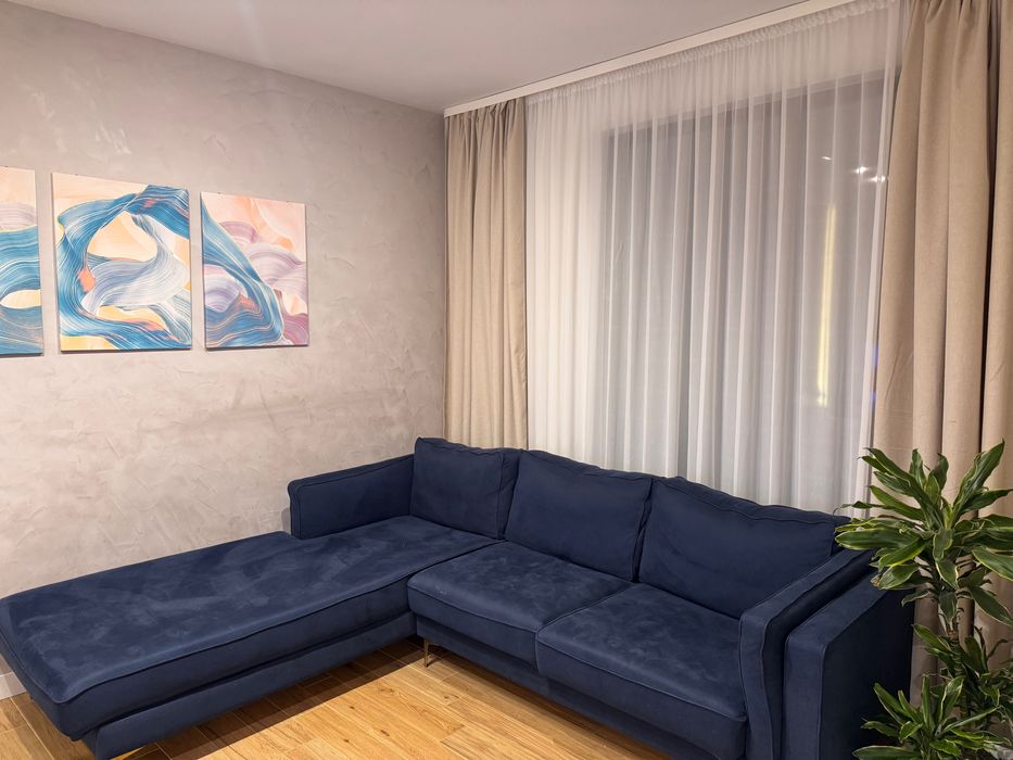 Поръчков Диван синьо кадифе