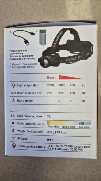 Lanterna frontala Ledlenser H15R Core 2500 lumeni