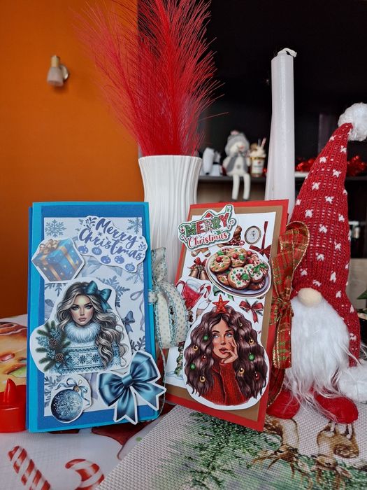 Коледни картички с шоколад Мерси