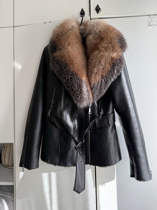 Cojoc miel cu guler vulpe