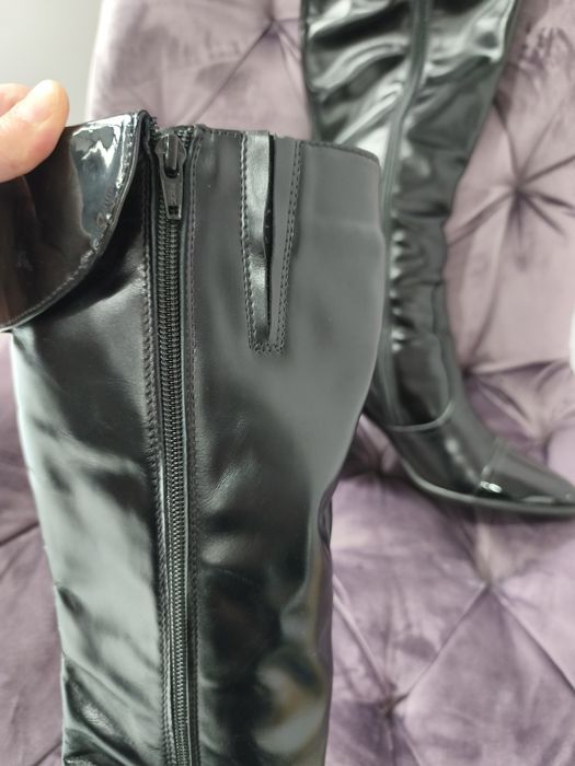 Cizme înalte de damă din piele naturală