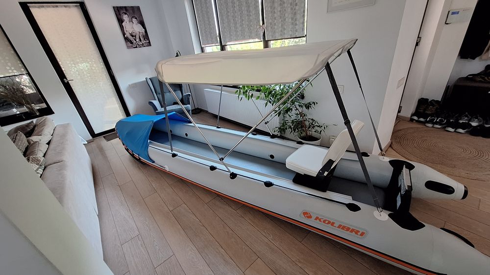 Canoe gonflabila Kolibri 460 Travel KM-460C, culoare Gri,