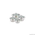 Set de 4 oale din inox cu capac sticla, dimensiuni 16cm, 18cm, 20cm,