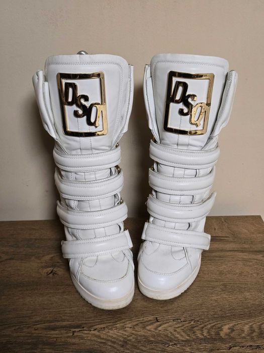 Dsquared2 оригинални дамски високи кецове от естествена кожа