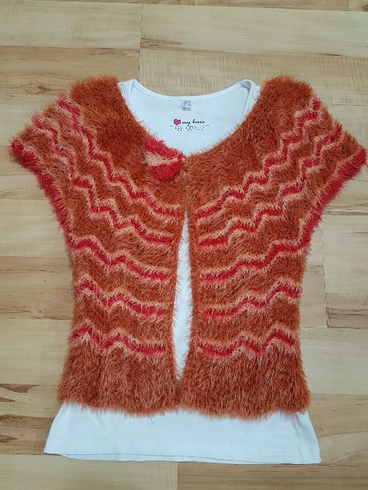 Bluza top vesta dama model zig zag unicat handmade