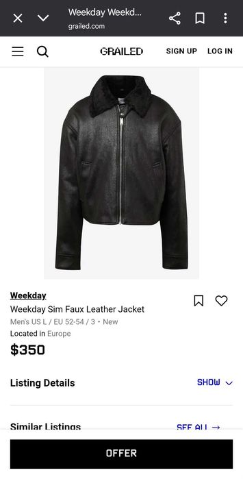 WEEKDAY , Мъжко - много дебело зимно яке
 Shearling Jacket , размер XL