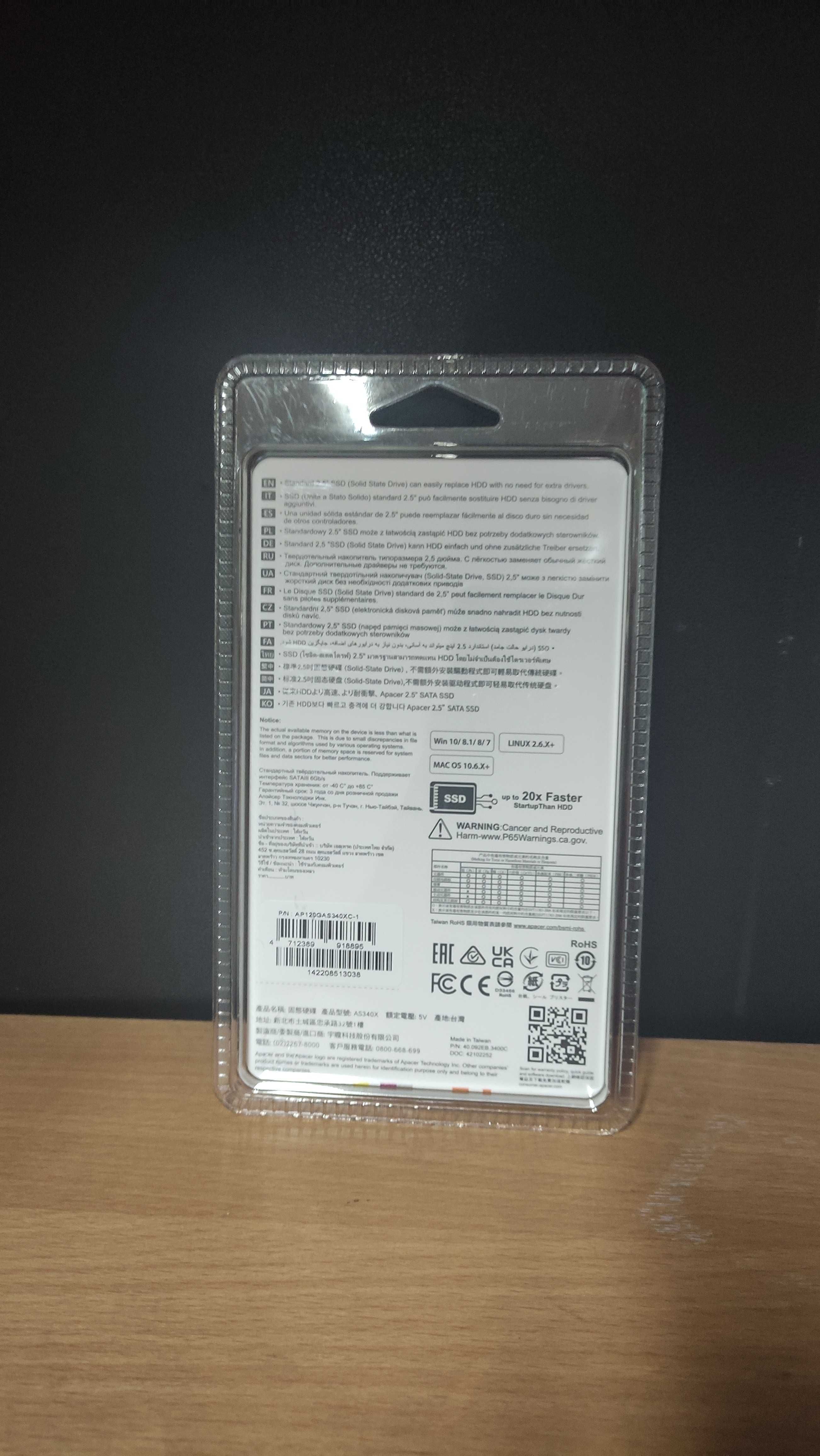 SSD Диск Apacer 512 Gb- Новый в вакумной упаковке SATA\M2