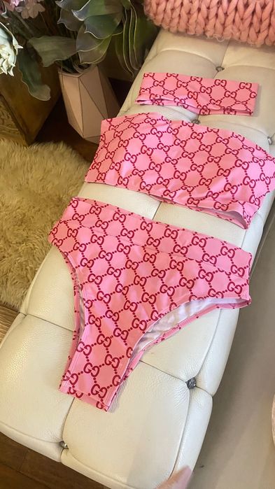 Бански бикини Гучи*Gucci technical black/ pink