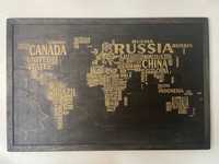 Карта мира покрытие американским маслом, подарки на день рождения