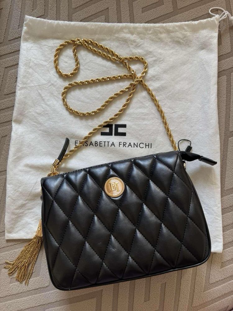 Дамска черна чанта Elisabetta Franchi нова