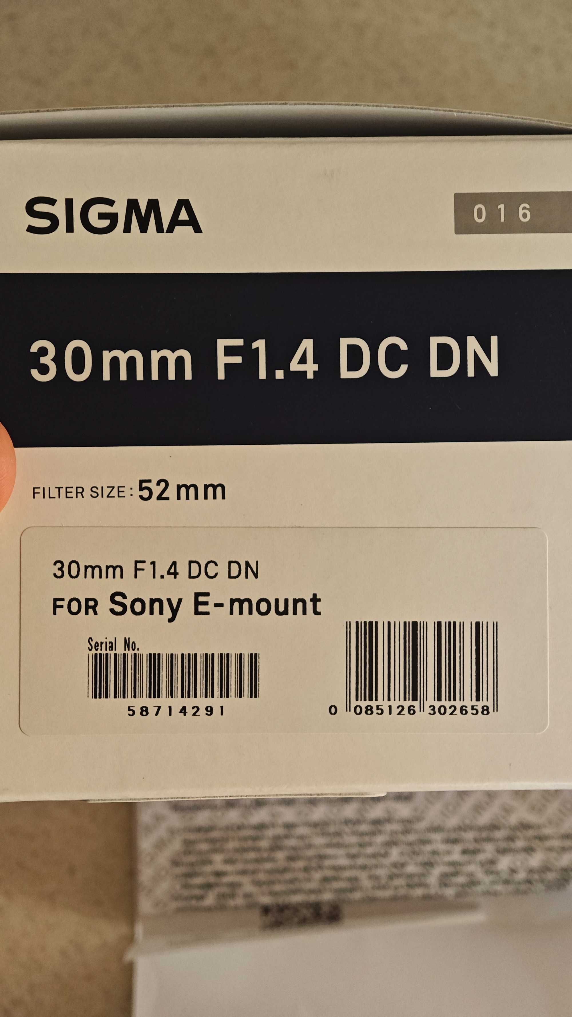 Sigma 30mm F1.4 DC DN Sony E