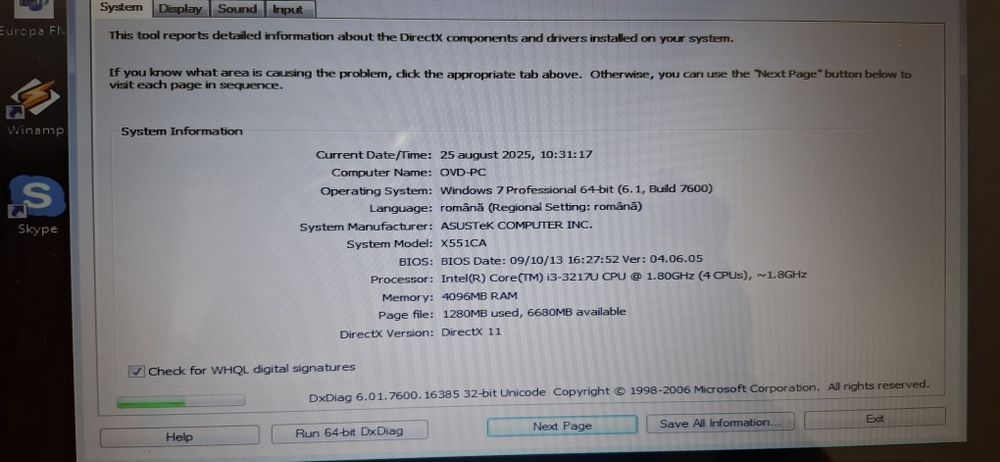 Vand laptop Asus X551C