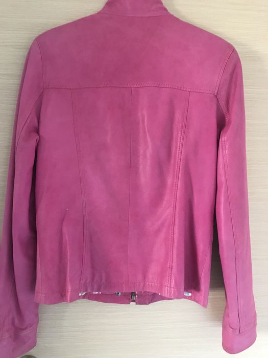 Geaca dama, piele naturala, 38, roz fucsia