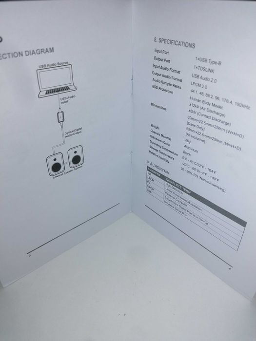 Convertor audio USB B(in) - Optical(out)