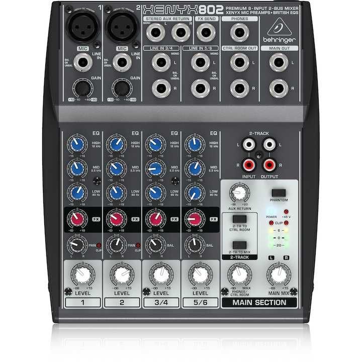 Behringer XENYX 802 миксер 8 входа с метален куфар Flightcase
