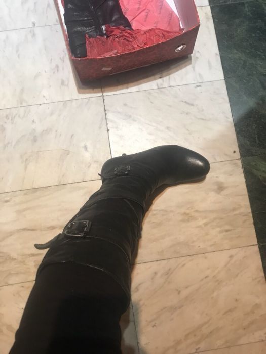 Кожени ботуши с подплата на ток